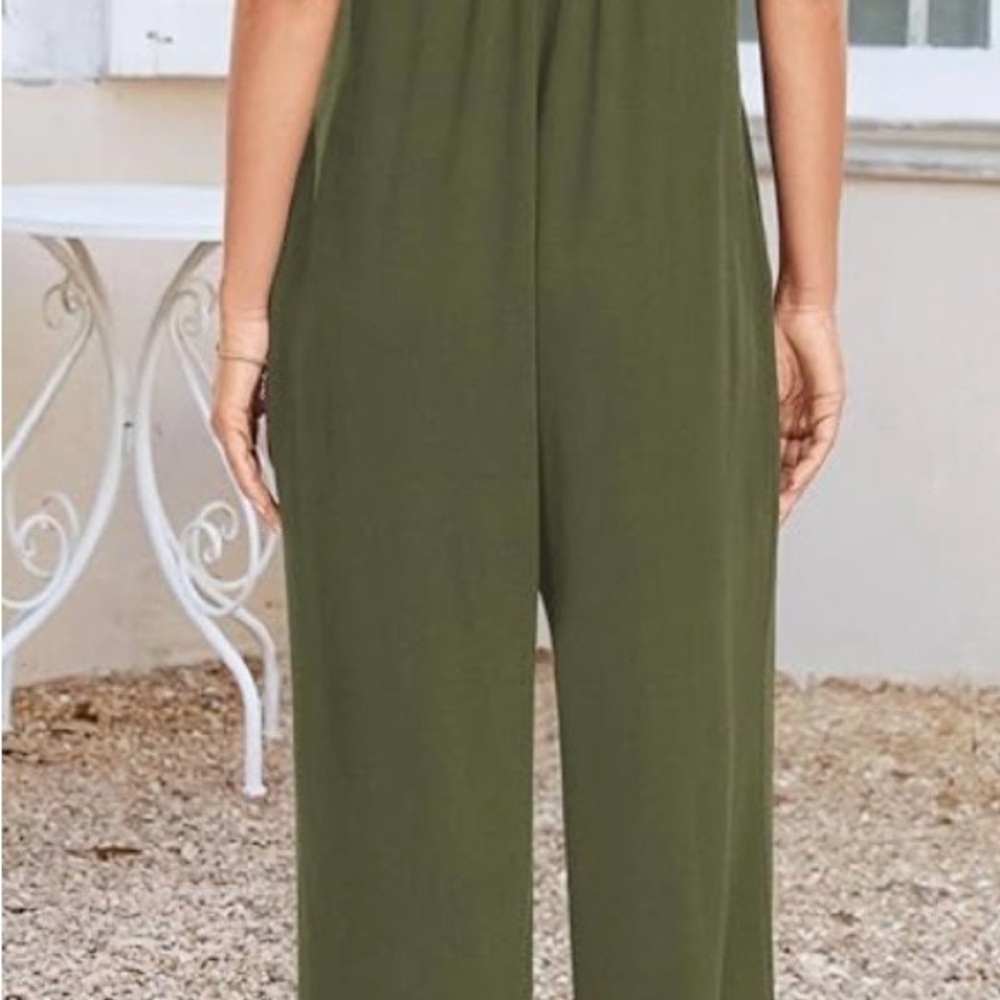 Olive Green Women's Jumpsuit - Picture 2 of 5